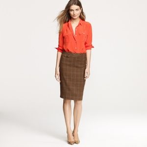 J. Crew Brown Pencil Skirt